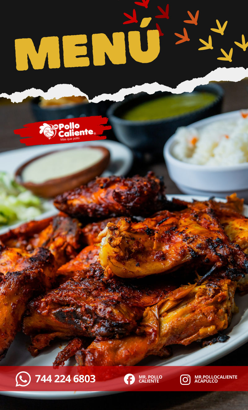 Portada del menú de Mr. Pollo Caliente